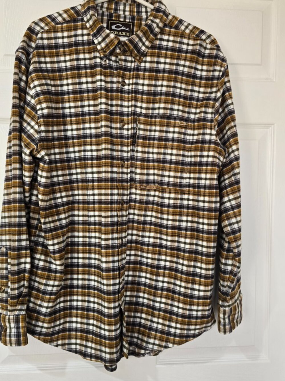 Drake Men's Autumn Brushed Twill Plaid Long Sleeve Flannel Button Shirt Sz Large - Picture 2 of 10